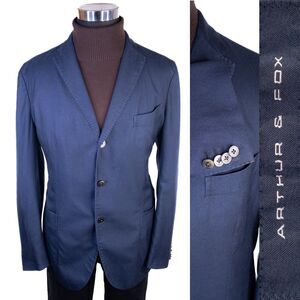 ARTHUR & FOX SLIM Wool Sz 46R Sport Coat Jacket Blazer 3-Button Working Cuffs
